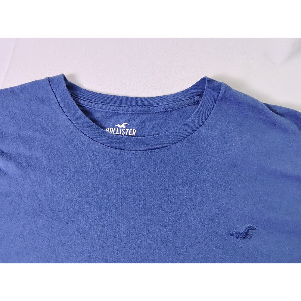 Hollister Mens Blue Crewneck T Shirt Size XL Embroidered‎ Seagull Logo Soft Tee